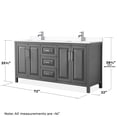 thumbnail image 5 of Wyndham Collection Daria 72" Wood Double Bathroom Vanity in Gray/Chrome, 5 of 5