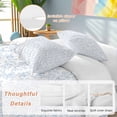 thumbnail image 2 of 3 Piece Blue Spring Floral Duvet Cover Set California King,Microfiber Comforter/Quilt Cover with Corner Ties and 2 Pillowcases,Summer Botanical Watercolor All Season Soft Bedding with Zipper Closure, 2 of 8