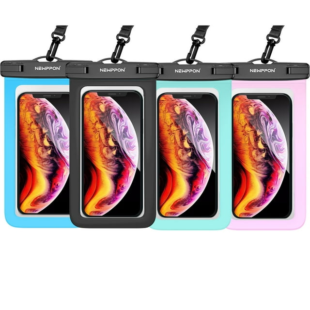 Funda para teléfono móvil NEWPPON impermeable de 7.2 pulgadas, paquete de 4 unidades, flotante