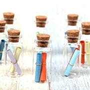 NIAIZEK 25Pcs White Glass Storage Bottles with Cork Lid for Acrylic Rocks and DIY Crafting
