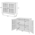 thumbnail image 3 of Ktaxon Sideboard Buffet Accent Cabinet Wooden Console Storage Cabinet with Transparent Doors White, 3 of 7