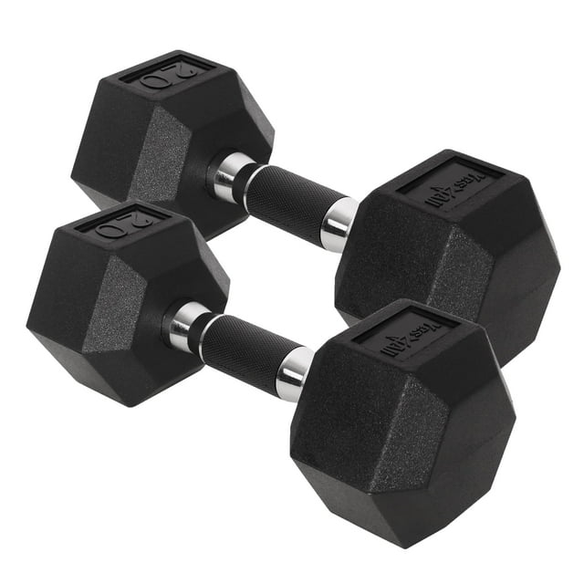 Par de mancuernas hexagonales Yes4All con agarre de goma, 9 kg