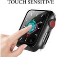 thumbnail image 5 of 2 Pack Case Built in Tempered Glass Screen Protector Compatible with Apple Watch Series 8/ Series 7 41mm, Hard PC Case Ultra-Thin Bumper Overall Protective Cover- Transparent, 5 of 7