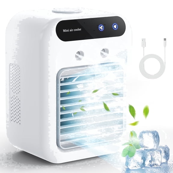 Portable Cooling Fan,USB-C Rechargeable | 25dB Quiet, 3 Speeds & Mist Modes for Home Office Desk, Bedroom, Camping