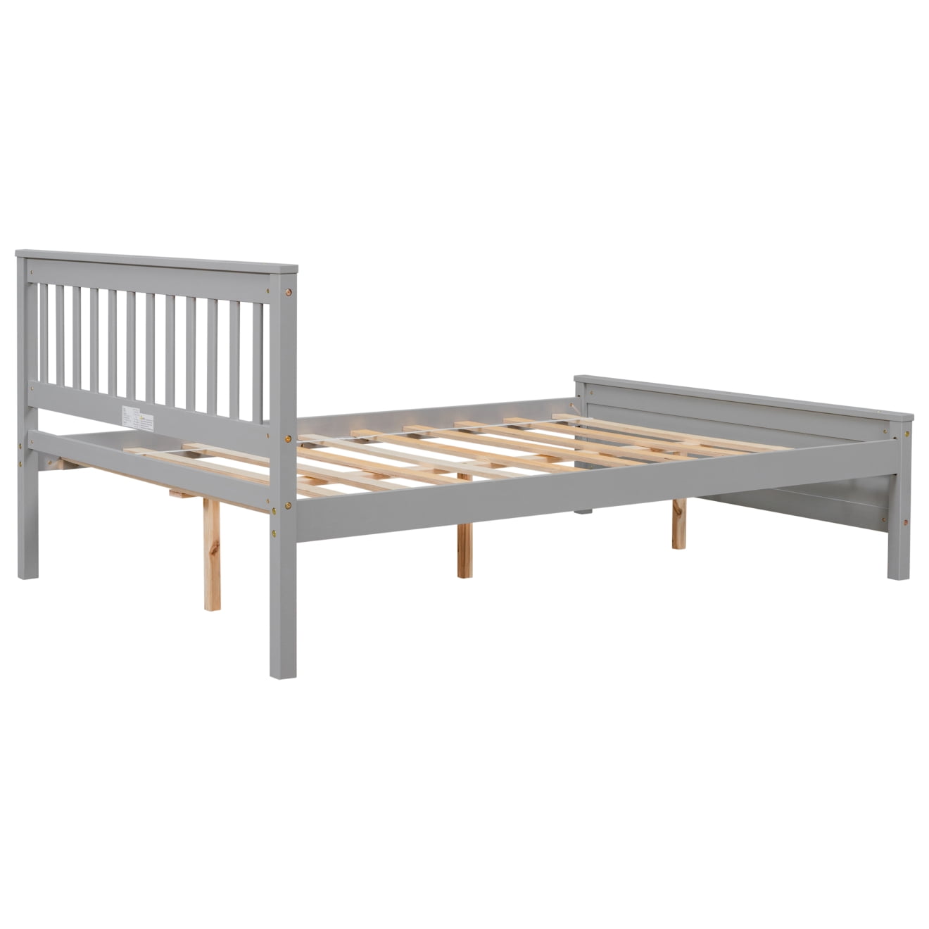 Triple Tree 2-Piece Modern Pine Full Bedroom Set, Gray