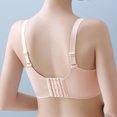 thumbnail image 4 of PEZHADA Womens Non Steel Ring Style Printed Gathered Middle Button Breathable Underwear Daily Bra, 4 of 9