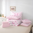 thumbnail image 6 of Homewish Letter Monogrammed M 7-Piece Queen Bedding Set - Kawaii Pink Bow Princess, 6 of 8