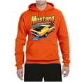 thumbnail image 2 of Wild Bobby, Ford Yellow Mustang Horsepower Cars and Trucks Unisex Graphic Hoodie Sweatshirt, Orange, X-Large, 2 of 6