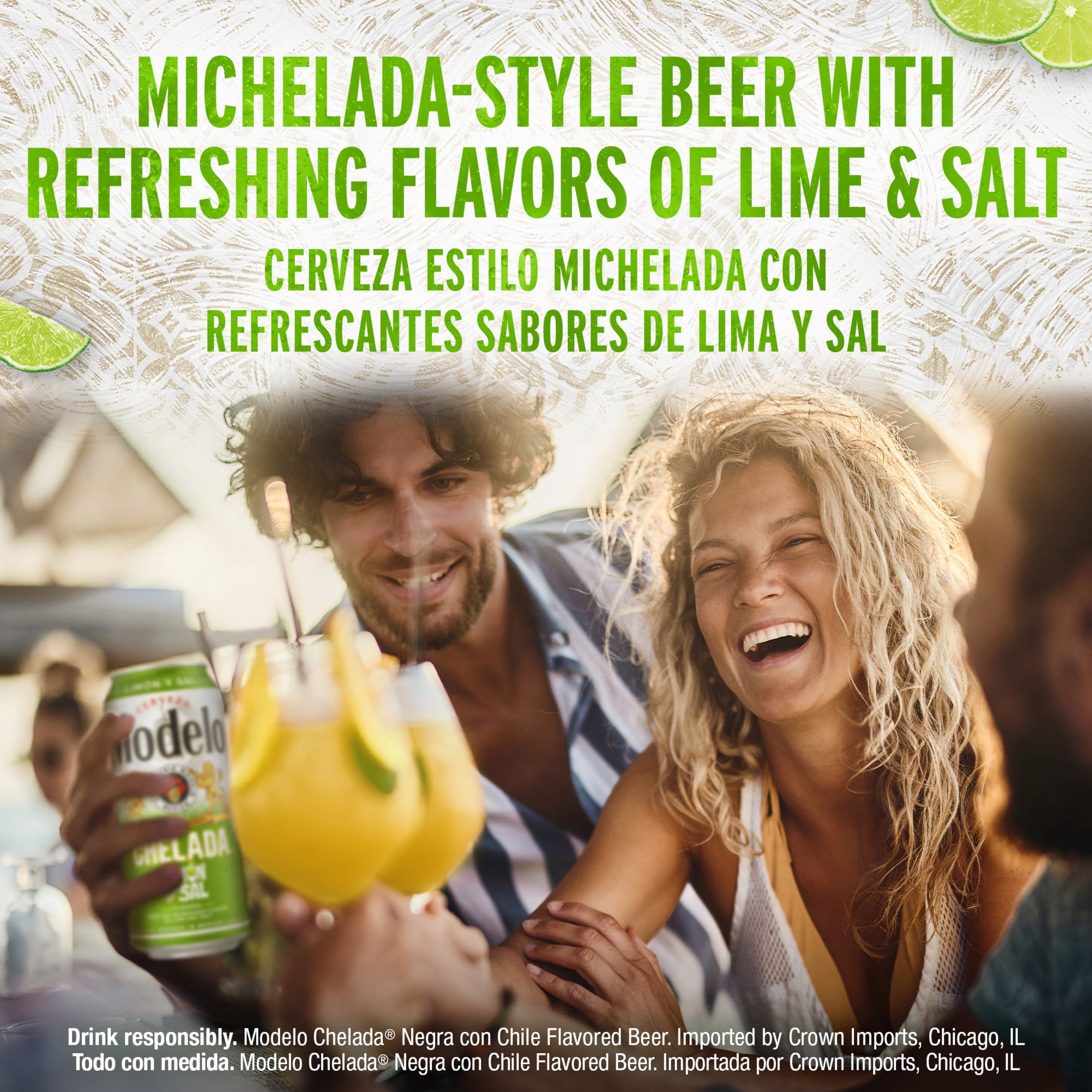 Modelo Chelada Limón y Sal Mexican Import Flavored Beer, 12 pack 12 fl. oz. Cans, 3.5% ABV