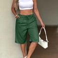 thumbnail image 1 of LVHAOGJOB Womens Shorts Summer with Pockets Plus Size Solid Color Linen Loose Elastic Waist Shorts Pants for Ladies, 1 of 9