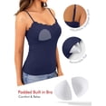 thumbnail image 3 of Wrongduck Women's Double Lined Lace Tank Top Sleeveless Fitted Cami Adjustable Strap Layering Fashion Top, 3 of 13