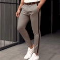 thumbnail image 2 of USNSM (S-5XL) Men's Dress Pants Stretch Golf Pants with Pocket Classic-Fit Trousers Lightweight Striped Pant Plus Size Casual Business Pants Yellow XXXXXL, 2 of 5