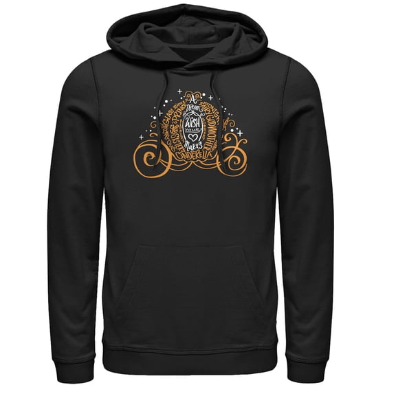 Men's Cinderella Magical Pumpkin Carriage Pull Over Hoodie Black X Large