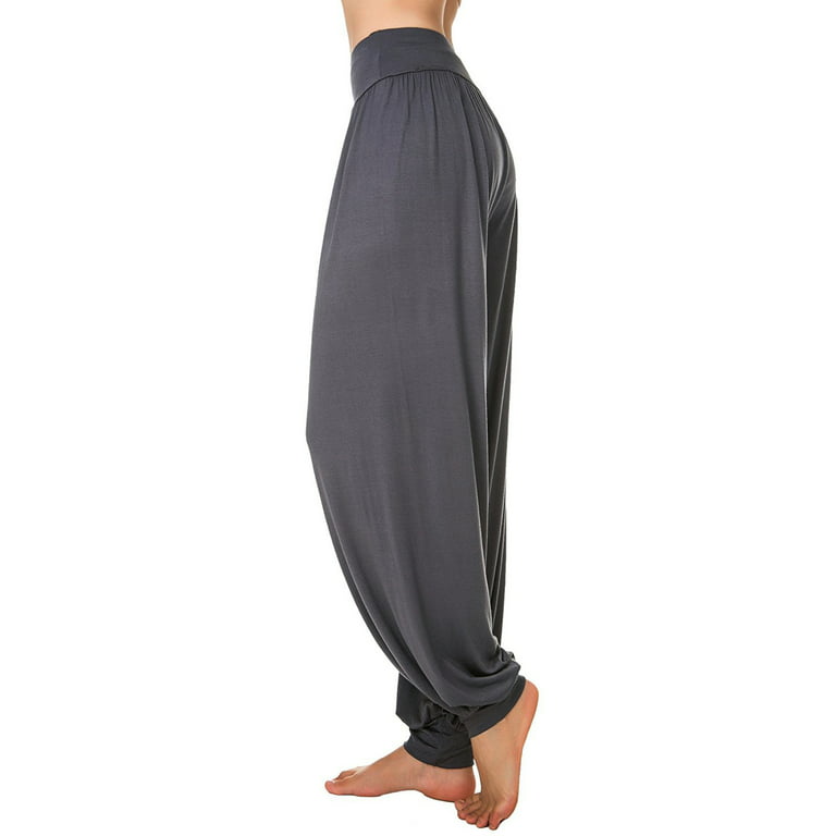 SAYFUT Women's Super Soft Modal Spandex Casual Loose Baggy Harem Yoga  Pilates Pants Wide Leg Elastic Waistband Hippie Trousers 