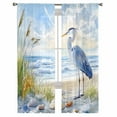 thumbnail image 3 of Coastal Birds Sheer Curtains 72 Inches Long 2 Panels Set, Window Sheer Curtains for Living Room/Bedroom, Blue Sky Heron Seabird Tropical Beach Light Filtering Rod Pocket Curtain 52'' x 72'' x 2, 3 of 7