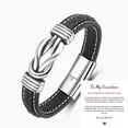 thumbnail image 2 of Titanium Steel Punk Men‘s Leather Bracelet, 2 of 6