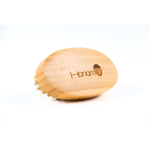 Honam Naturals Bamboo Boar Bristle Beard Brush, Wooden Grooming Brush for Beard Care