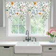 thumbnail image 5 of Spring Floral Tie Up Curtain 45 Inches Long, Colorful Flowers Green Leaves Watercolor Farmhouse Balloon Style Kitchen Window Curtain Over Sink, Small Window Rod Pocket Curtain 34"x45", 5 of 9