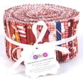 thumbnail image 4 of Soimoi 40Pcs Geometric & Texture Print Cotton Precut Fabrics For Quilting Craft Strips 2.5x42inches Jelly Roll - Red, 4 of 9