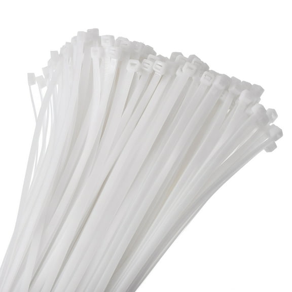 200pcs 18" 53 Lbs Cable Zip Ties Self-Locking Extra Long Nylon Cable Tie Wraps 5/16" for Cord Management, White