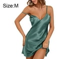 thumbnail image 2 of Ropa de dormir con cuello en V para mujer Camisón de satén Mini Slip Chemise Ropa de dormir corta, 2 of 7