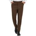 thumbnail image 1 of INSPIRE CHIC Men's Dress Pants Classic Fit Flat Front Solid Color Prom Trousers 36 Brown, 1 of 6