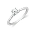 thumbnail image 2 of CARATS FOR YOU 1/6 Cttw White Natural Diamond In 14K White Gold Plated Solitare Ring For Women (0.16 Carat, I-J Color, I2-I3 Clarity), Ring Size-7, 2 of 6