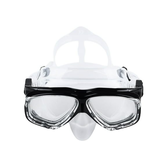 WHAMVOX Tempered Glass Diving Mask Silicone Swimming Goggles Clear Durable Diving Goggle Snorkel Swim Equipment (Black)