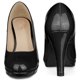 thumbnail image 2 of Zapatos de tacón de aguja con plataforma y punta redonda para mujer negro, EE. UU. 6, 2 of 5