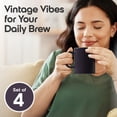 thumbnail image 2 of Omniware Teaz Cafe 11 oz Classic Mug, Set of 4 - Vintage Stoneware Coffee Cups, Nostalgic 50s-Inspired Drinkware, Rustic Farmhouse Aesthetic, Dishwasher Safe, Ideal for Tea or Espresso (Aubergine), 2 of 7
