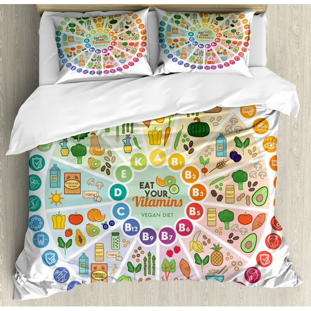 Vegan Duvet Cover Set Queen Size Vitamin Vegan Food Sources And