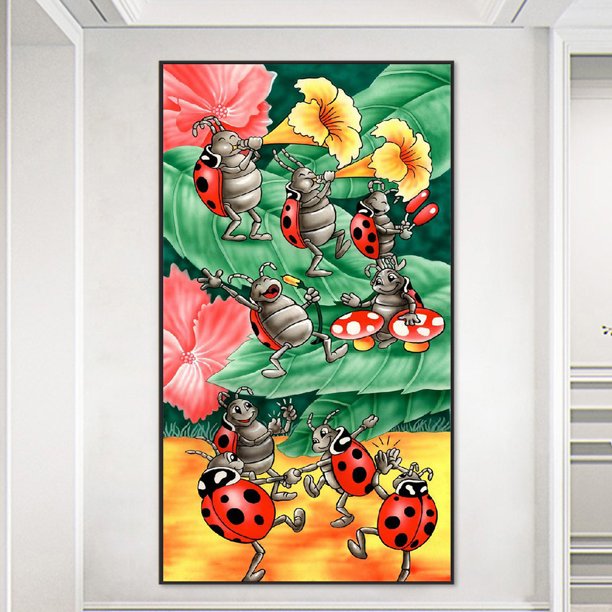 Pintura de diamante 5D DIY taladro redondo completo mariquita decoración del hogar arte artesanal Hugtrwg Para estrenar