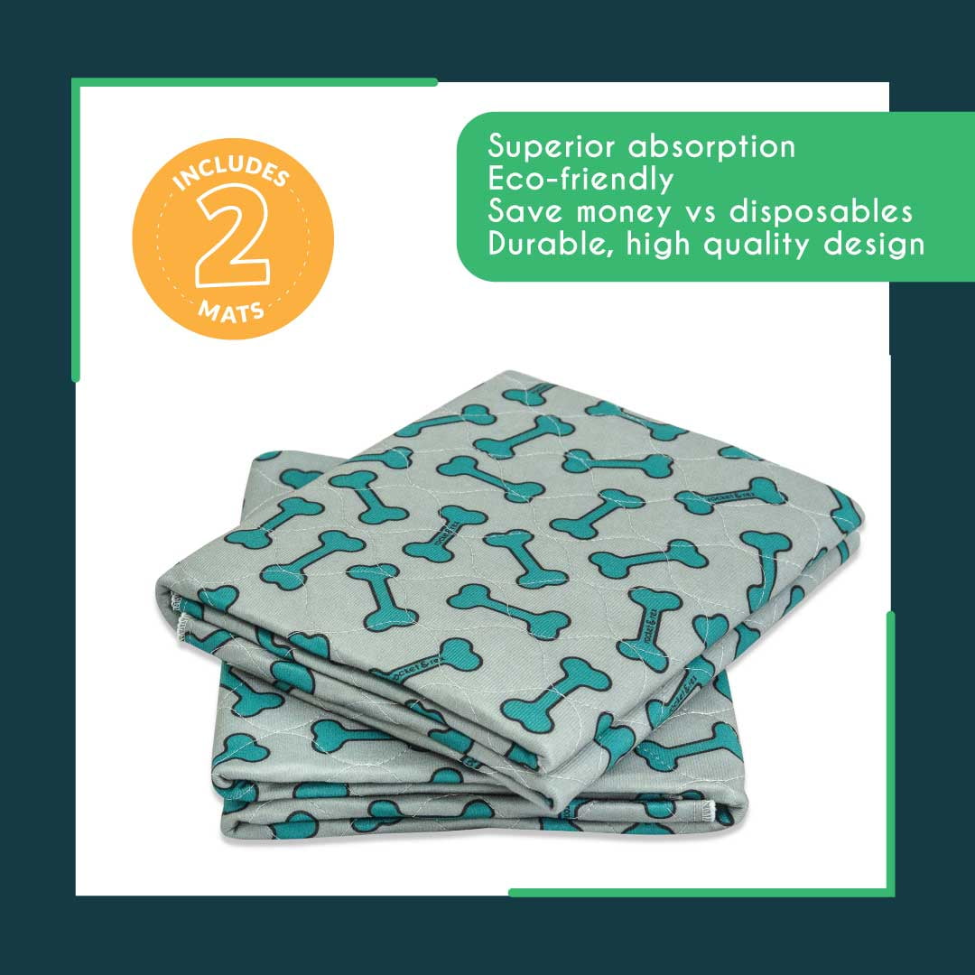 rocket & rex Premium Washable Pee Pads for Dogs | Saves Money vs Disposables | Waterproof & Reusable Puppy Pads for Potty Training, Whelping, Lining Crates & More, 30" x 36" (Pack of 2)