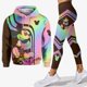 thumbnail image 1 of Sudadera con capucha de Mickey personalizable para mujer, conjunto de pantalones de chándal de Yoga de Mickey, Leggings de Yoga de Disney, chándal de moda, 1 of 4
