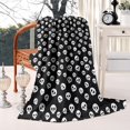 thumbnail image 2 of Black White Skull Pattern Blanket,Comfortable Soft Flannel Throw Blanket,All Season,Warm Lightweight Blankets for Sofa Bed Couch Living Room Chair,50"x60", 2 of 4