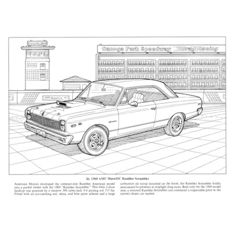 Dover Planes Trains Automobiles Coloring American Muscle Cars