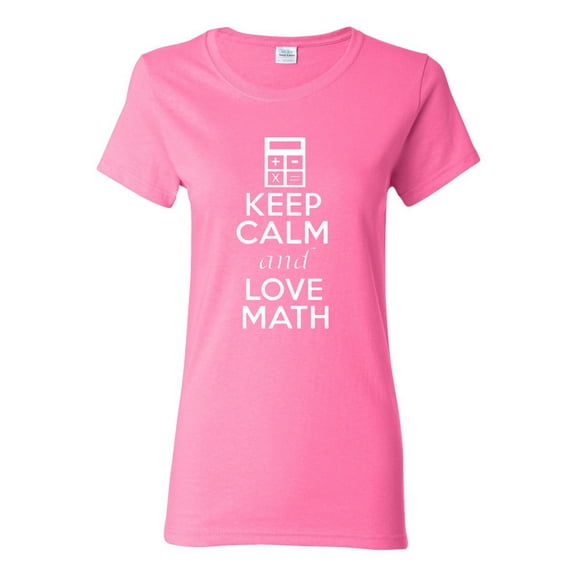 Ladies Keep Calm and Love Math T-Shirt Tee