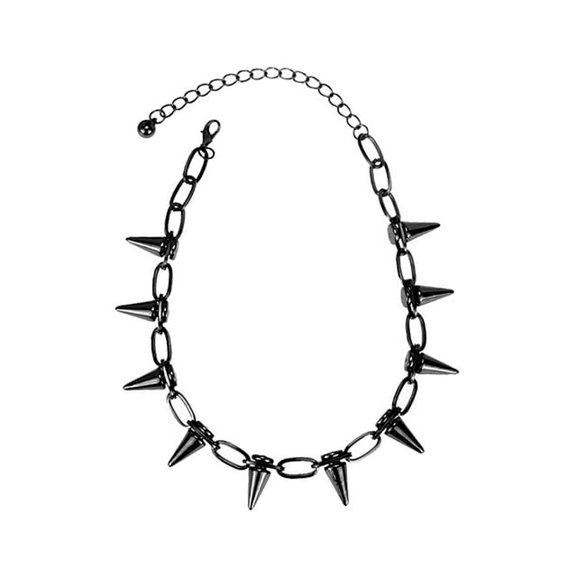 stanreset 1PCS Rivet Collier Punk Goth Rivets Faits à la Main Chokers Collier Rock Gothique Chokers Noir 1Set