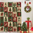 thumbnail image 5 of 72x78 Inch Shower Curtain Vintage Checkered Christmas Bathroom Decor, Waterproof Fabric Bathtub Bath Curtains Decorative Xmas Tree Snowflake Truck Extra Long Shower Curtain Set with Hooks, 5 of 8