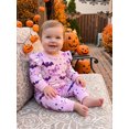 thumbnail image 5 of RUINIXCW Baby Girl 2Pcs Halloween Outfits Long Sleeve Bow Ghost Print Sweatshirt + Pants Set Toddler Clothes, 5 of 9