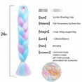 thumbnail image 2 of Pink and Green Jumbo Braiding Hair 3Packs 24in Colorful Braiding Hair Pre Stretched Fluorescent Green Ombre Braiding Hair for Girls #Rouge pink-Sky blue-Light green, 2 of 11
