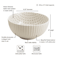 thumbnail image 5 of INFUSE 2 Piece Set of Large 58 oz. Stoneware Ramen Noodle Bowls Pho Soup Dinner, Cream Stars, 5 of 7