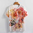 thumbnail image 4 of Bee And Flowers T Shirts Basic T-Shirt Short Sleeve Ladies Tee Shirt Summer Graphic Clothing, 4 of 5
