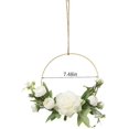 thumbnail image 4 of Corona de aro dorado con flores, flor artificial para colgar en la pared de 19 cm, 4 of 4