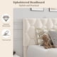 thumbnail image 5 of Tamaño individual-size beige marco de cama con forrado cabecero: heavy-duty cama de plataforma con strong wood slats, no box spring required, noise-free & fácil montaje, 5 of 8
