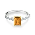 thumbnail image 2 of Gem Stone King 1.83 Ct Yellow Citrine E-F Lab Grown Diamond 925 Silver and 10K Yellow Gold Ring (Size 8), 2 of 4