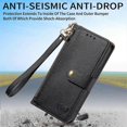 thumbnail image 5 of For iPhone 16 Pro Max Case RFID Blocking Zipper Pocket Leather Wallet Phone Cover - Black, 5 of 5