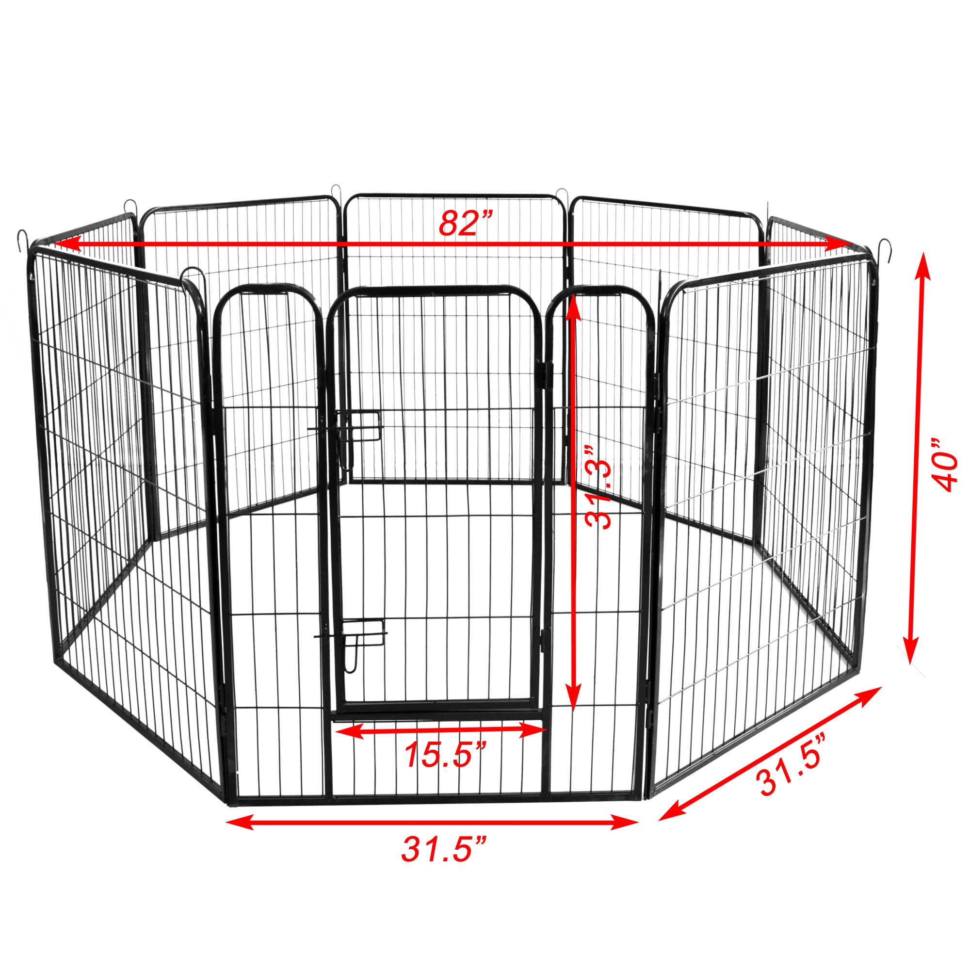 8-Panels High-Quality Wholesale Cheap Best Large Indoor Metal Puppy Dog Run  Fence/Iron Pet Dog Playpen Dog Kennels Black