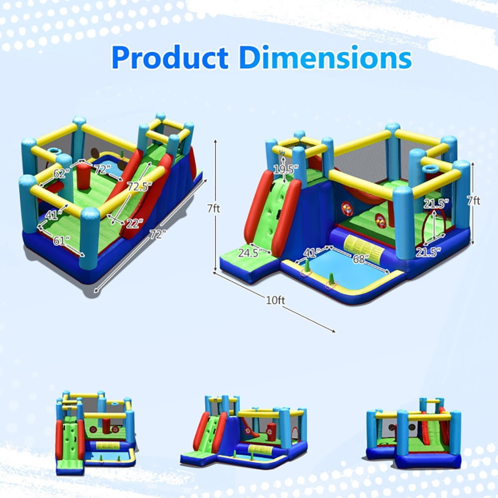 Aimee Lii Inflatable Bounce House with 735W Blower, Playhouse for Kids Outdoor