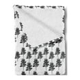 thumbnail image 2 of Forest Soft Flannel Fleece Blanket, Repetitive Woodland Trees Drawn by Hand in Monochrome on a Plain Background, Cozy Plush for Indoor and Outdoor Use, 50" x 70", Charcoal Grey White, by Ambesonne, 2 of 5